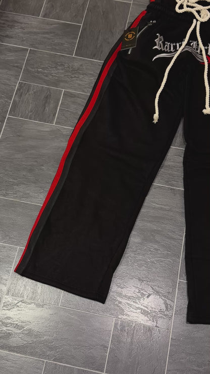 RarriUrban Embroidered Double Layer Stripe Pant.[Black]